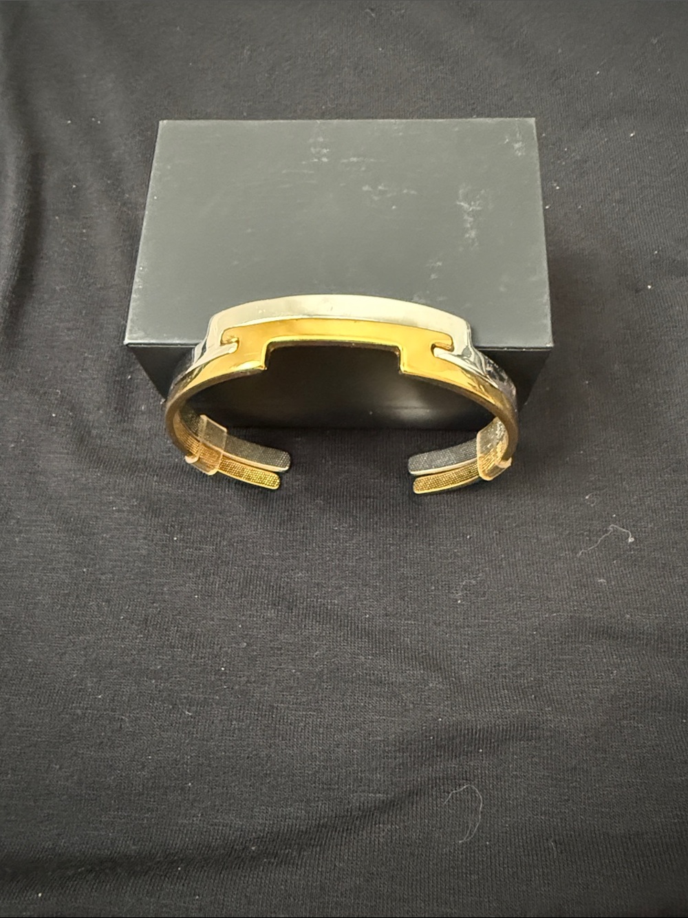 Gold and Silver Metal Cuff Bracelet - Fashion Wearable